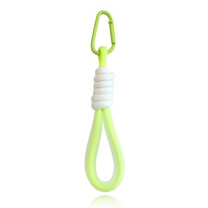 Sleutelhanger/Telefoonkoord met Handige Gesp – Fluor Geel & Wit