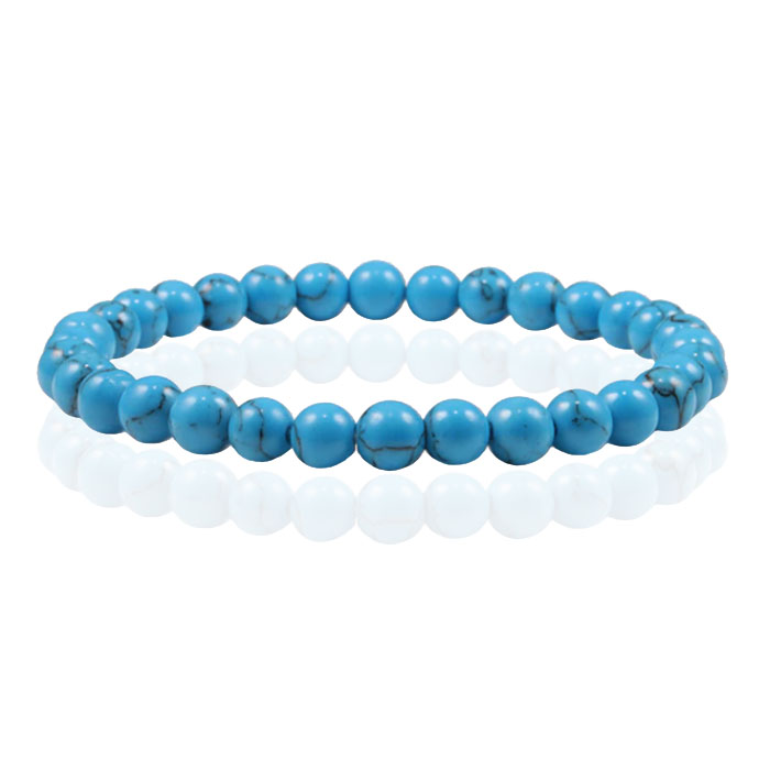 6mm Memphis Natuursteen Armband – Blue Howlite