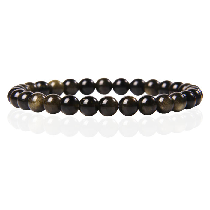 6mm Memphis Natuursteen Armband – Gold Obsidian