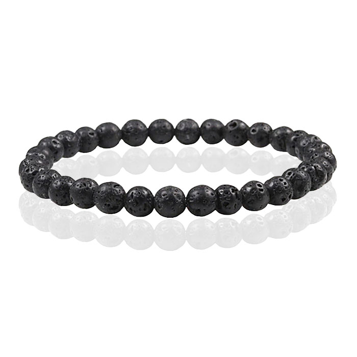 6mm Memphis Natuursteen Armband – Lava