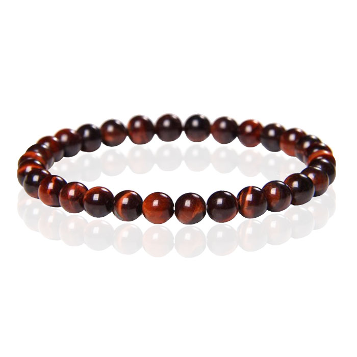 6mm Memphis Natuursteen Armband – Red Tiger Eye