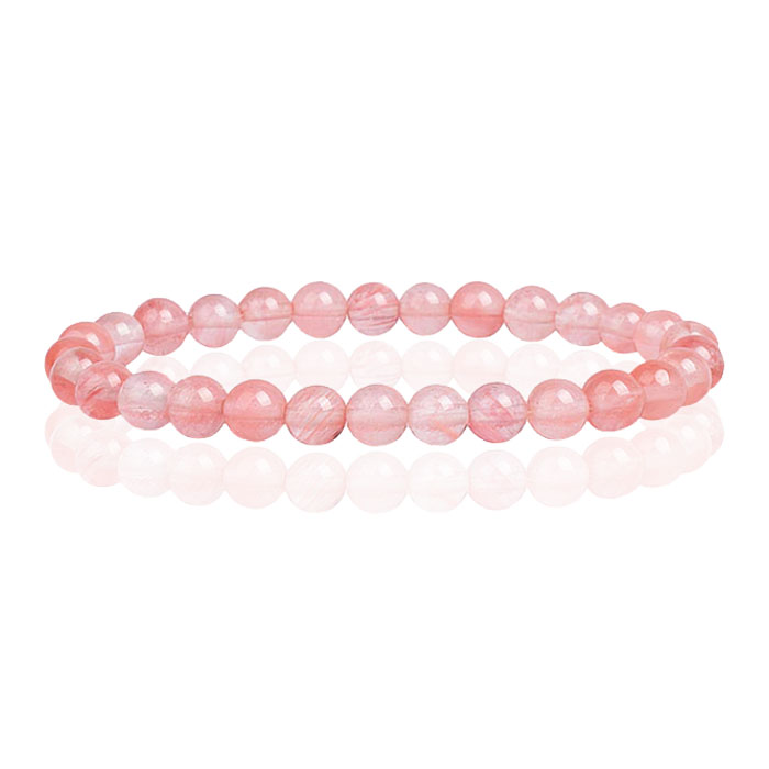 6mm Memphis Natuursteen Armband – Watermelon Crystal