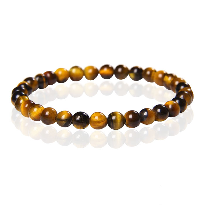 6mm Memphis Natuursteen Armband – Yellow Tiger Eye