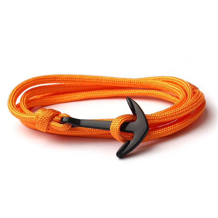 Anker armband Neon Oranje polyester koord