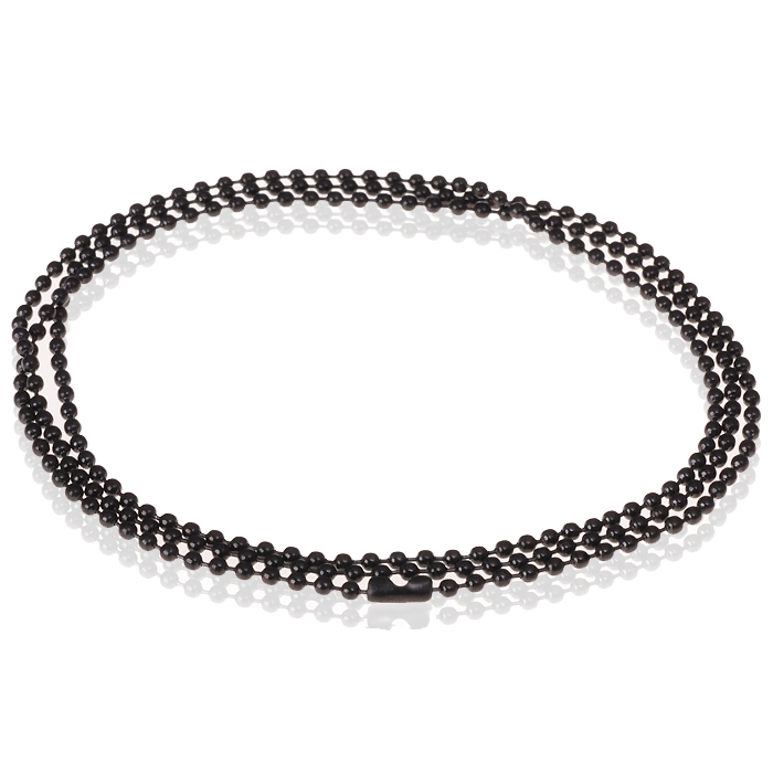 LGT Jewels Dogtag ketting Edelstaal Zwart 2mm-50cm
