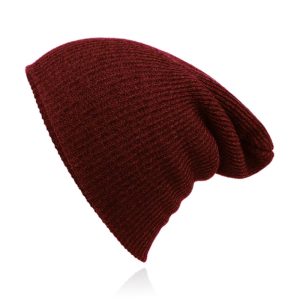 Beanie Muts in Katoenblend voor Mannen – Bordeaux