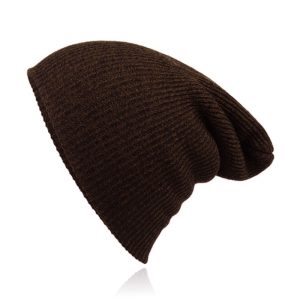 Beanie Muts in Katoenblend voor Mannen – Bruin