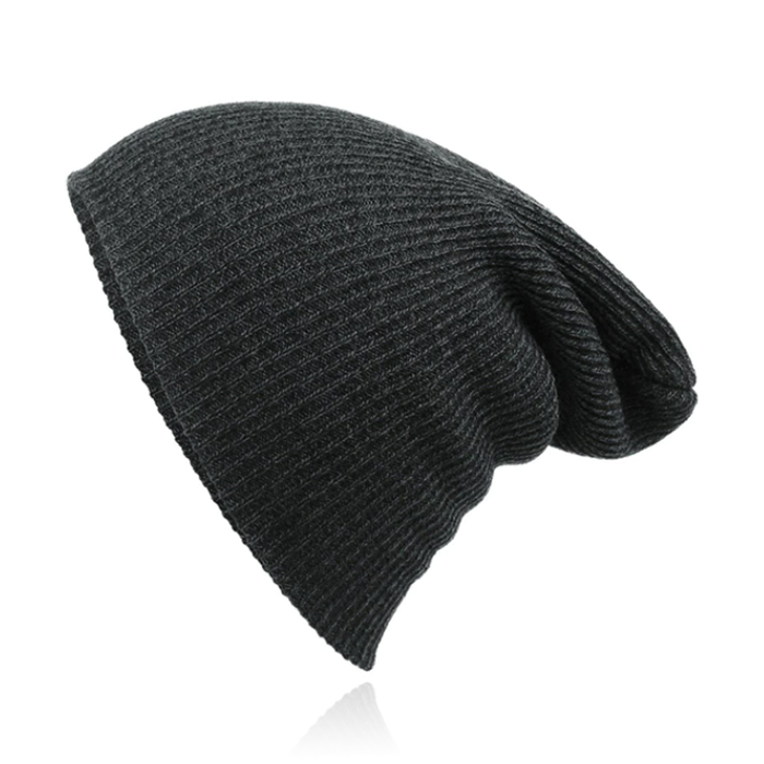Beanie Muts in Katoenblend voor Mannen – Donkergrijs