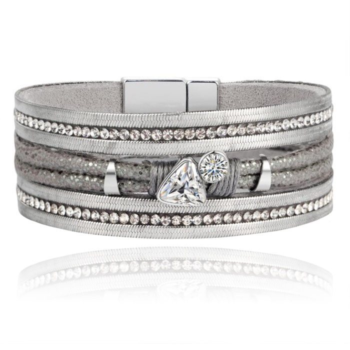 Boho Armband met Meerdere Lagen – Triangle Grijs