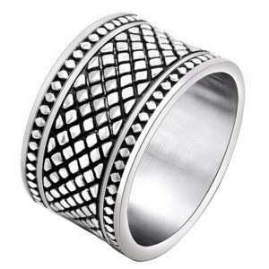 Brede edelstaal heren ring Celtic-18mm