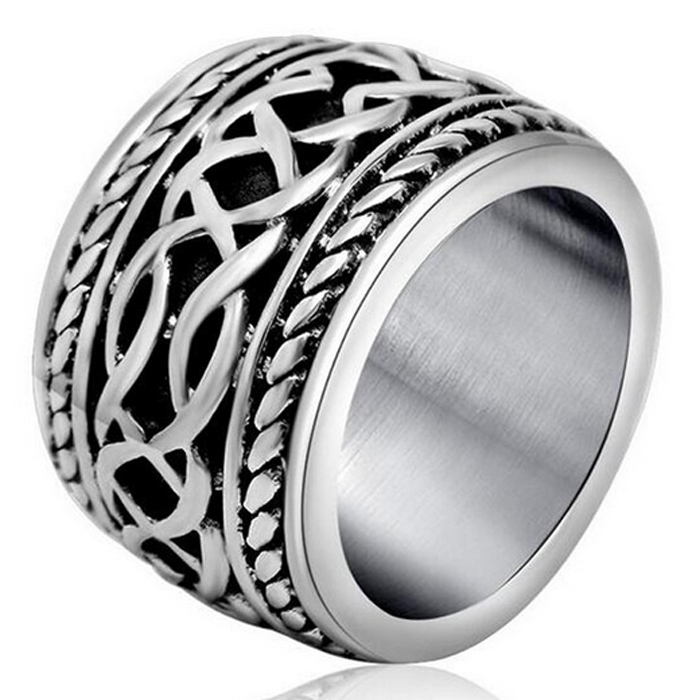 Brede edelstaal heren ring Celtic Knot-18mm