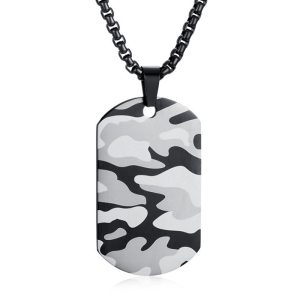 Camouflage Dogtag kettinghanger inclusief ketting