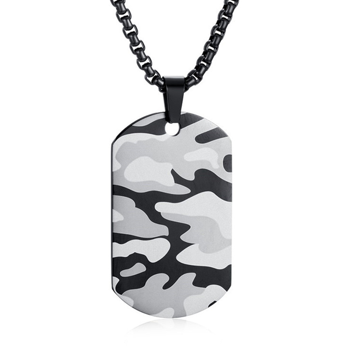 Camouflage Dogtag kettinghanger inclusief ketting