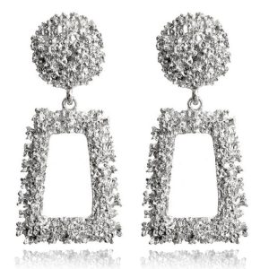 Cilla Chunky Geometrische Oorbellen – Silver