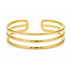 Cilla Jewels Goudkleurige Driedubbele Open Dames Bangle Armband