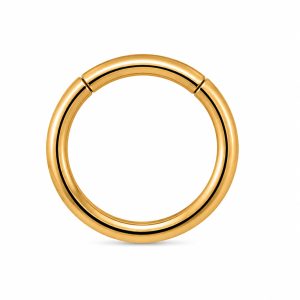Cilla Jewels Goudkleurige Gladde Damesneusring met Clickersluiting