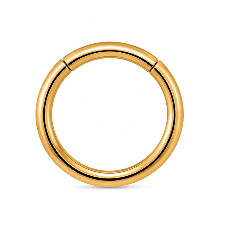 Cilla Jewels Goudkleurige Gladde Damesneusring met Clickersluiting