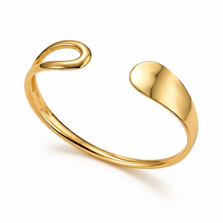 Cilla Jewels Goudkleurige Open Damesarmband met Asymmetrische Druppeluiteinden