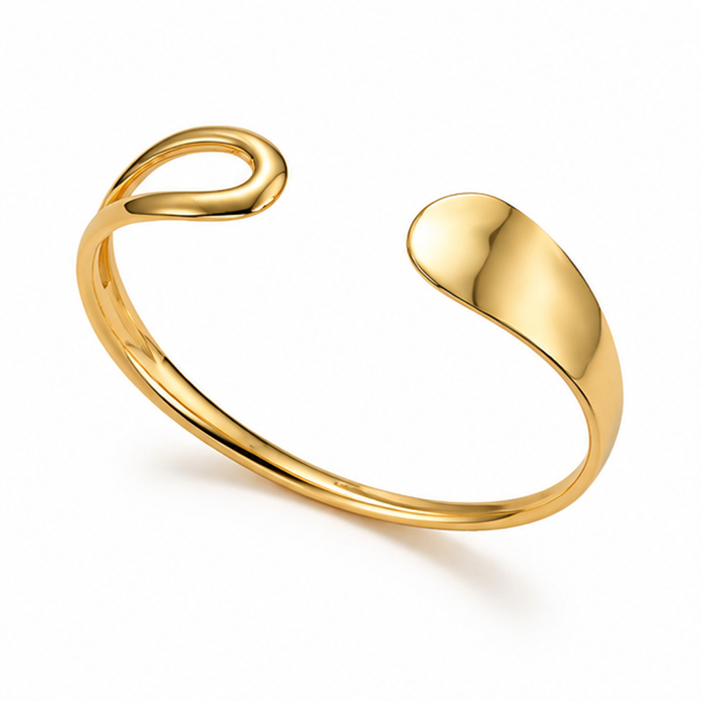 Cilla Jewels Goudkleurige Open Damesarmband met Asymmetrische Druppeluiteinden