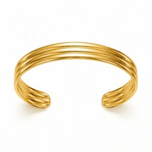 Cilla Jewels Goudkleurige Open Damesarmband met Meervoudig Ribbelprofiel