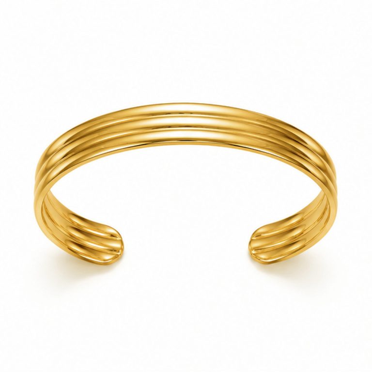 Cilla Jewels Goudkleurige Open Damesarmband met Meervoudig Ribbelprofiel