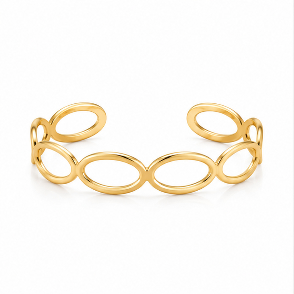 Cilla Jewels Goudkleurige Open Damesarmband met Ovale Schakels