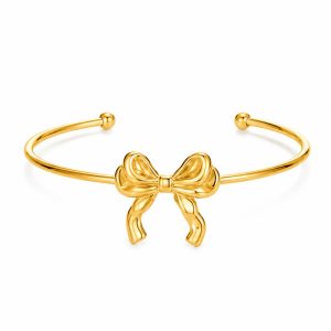 Cilla Jewels Goudkleurige Open Damesarmband met Strik van Edelstaal