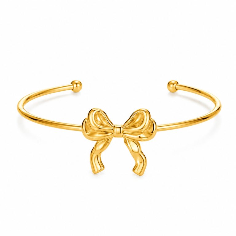 Cilla Jewels Goudkleurige Open Damesarmband met Strik van Edelstaal
