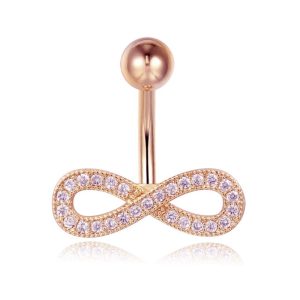 Cilla Jewels Navelpiercing van Titanium – Infinity Rosegoudkleurig