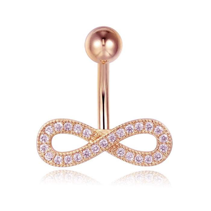 Cilla Jewels Navelpiercing van Titanium – Infinity Rosegoudkleurig