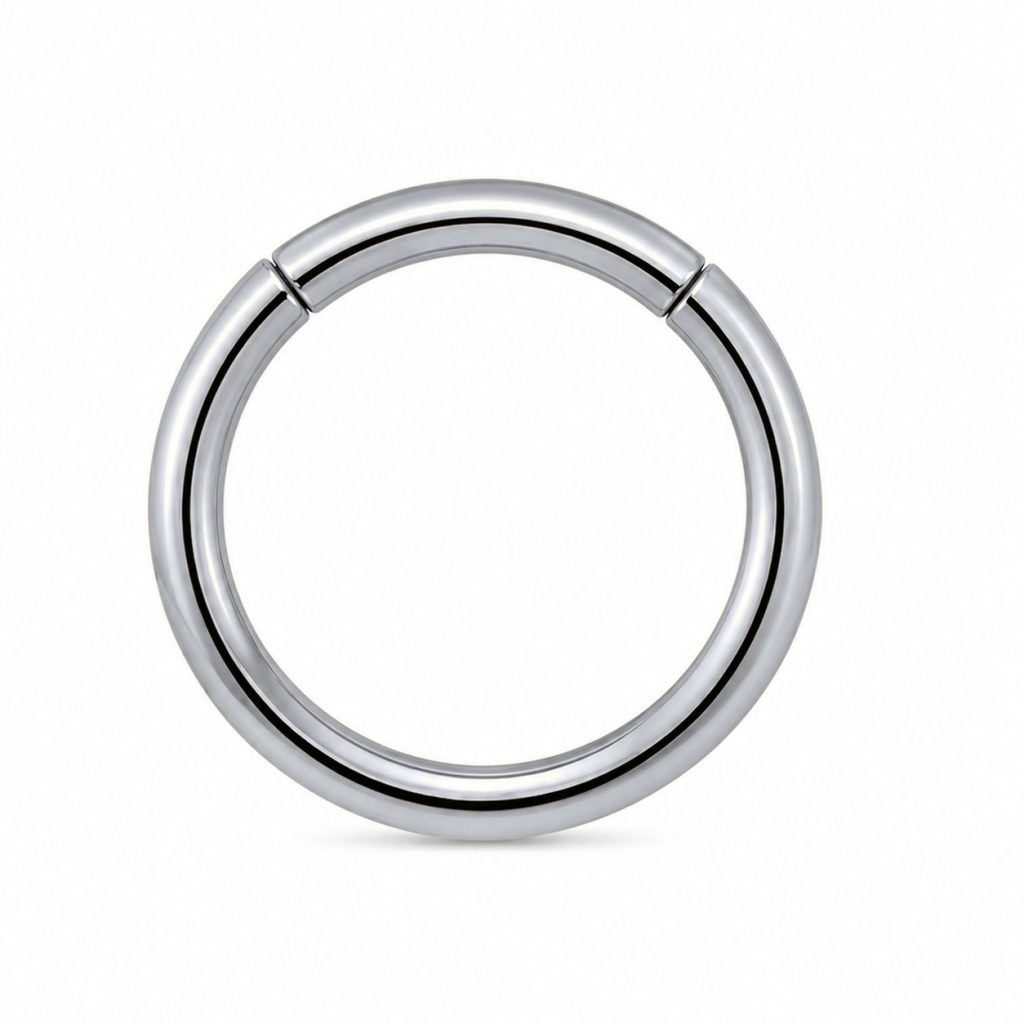 Cilla Jewels Zilverkleurige Gladde Damesneusring met Clickersluiting