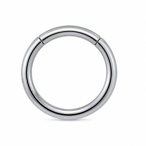 Cilla Jewels Zilverkleurige Gladde Damesneusring met Clickersluiting