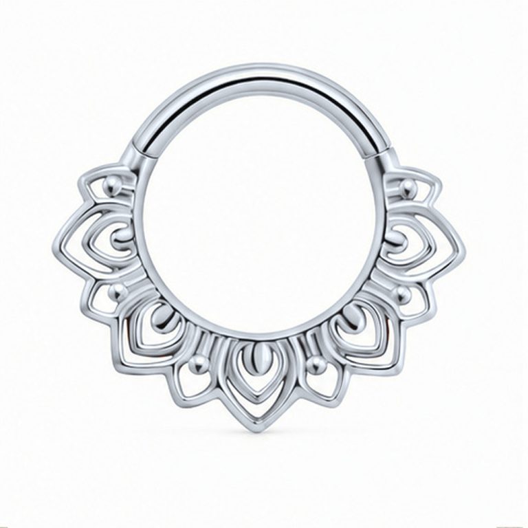 Cilla Jewels Zilverkleurige Septum Clicker met Mandalamotief