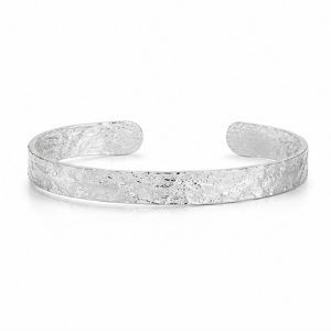 Cilla Jewels Zilverkleurige Smalle Dames Bangle Armband met Fijne Structuur