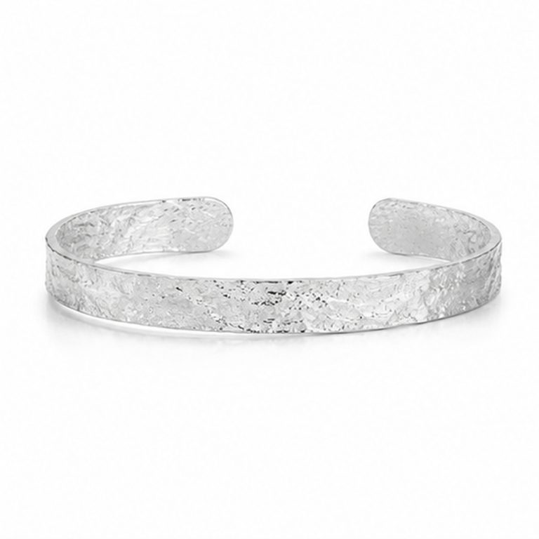 Cilla Jewels Zilverkleurige Smalle Dames Bangle Armband met Fijne Structuur
