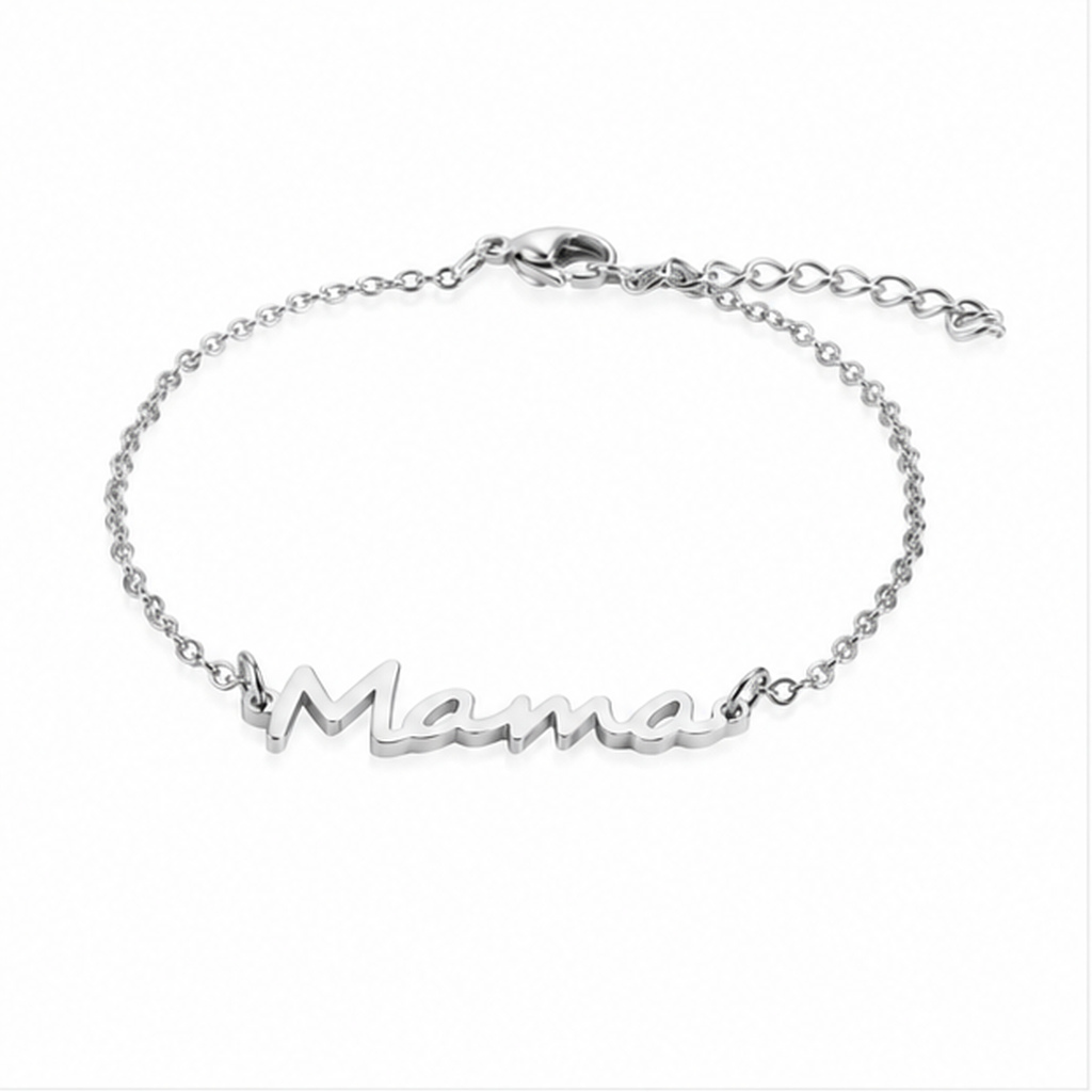 Cilla Jewels Zilverkleurige Verstelbare Damesarmband met Mama Opschrift