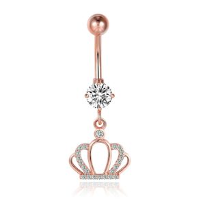 Cilla Navelpiercing met Hangertje – Kroon Rosegoudkleurig