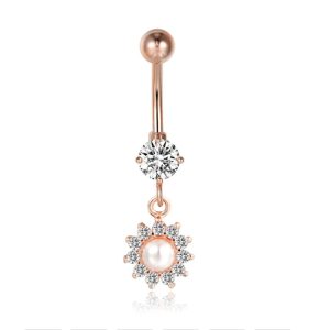 Cilla Navelpiercing met Hangertje – Zon Rose Goudkleurig