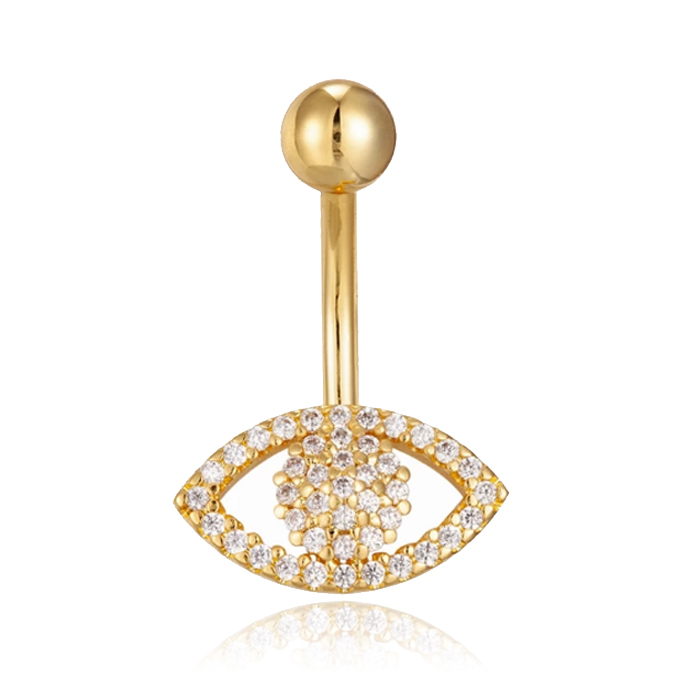 Cilla Navelpiercing van Edelstaal – Eye Goudkleurig