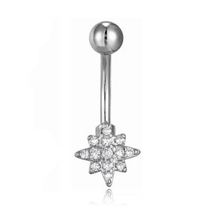 Cilla Navelpiercing van Titanium – Ster Zilver