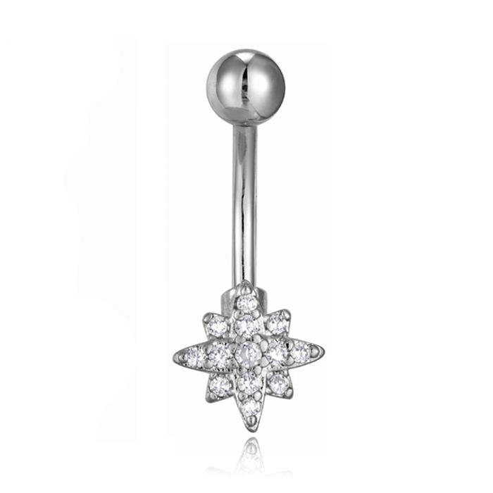 Cilla Navelpiercing van Titanium – Ster Zilver