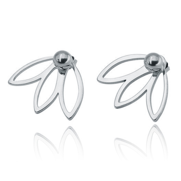 Cilla Jewels Blad oorstekers Edelstaal Zilverkleurig