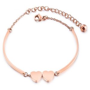 Cilla Jewels Dames Armband Dubbele Hartjes Rose