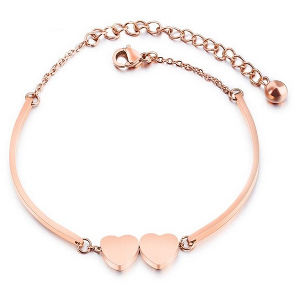 Cilla Jewels Dames Armband Dubbele Hartjes Rose