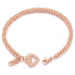Cilla Jewels Dames Armband Kraalvormig met Hart Rose