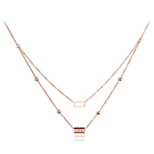 Cilla Jewels dames choker Edelstaal Cylinder Square Rose