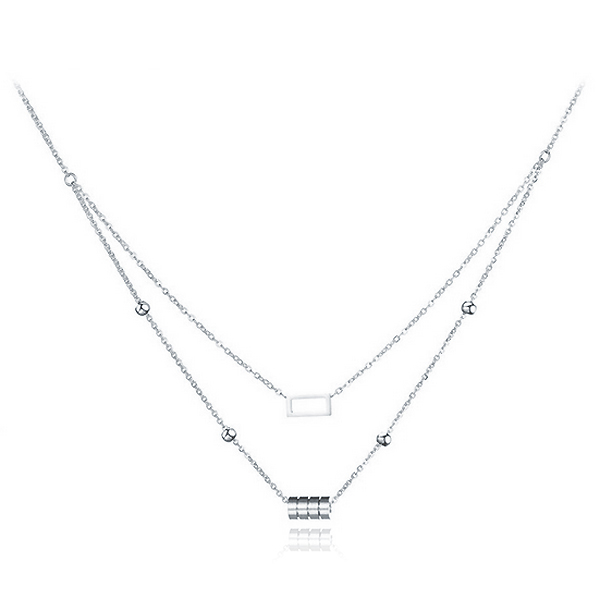 Cilla Jewels dames choker Edelstaal Cylinder Square Zilverkleurig