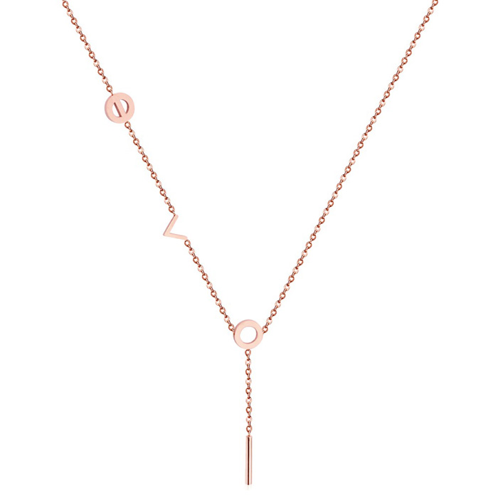 Cilla Jewels dames ketting Edelstaal Verguld Rose Bar T