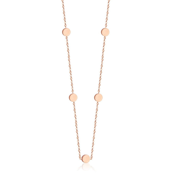 Cilla Jewels dames ketting Edelstaal Verguld Rose Muntjes