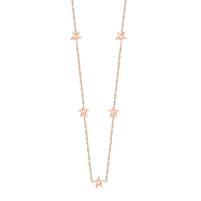 Cilla Jewels dames ketting Edelstaal Verguld Rose Ster
